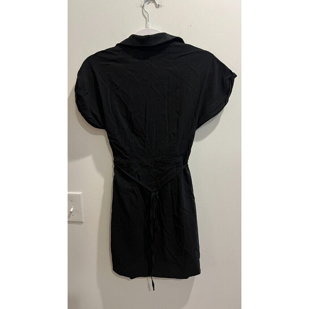 Bandit & The Babe Women Black Midway Mini Dress M Vneck Cut-Out Cap Sleeve Nwt — image 4 of 8